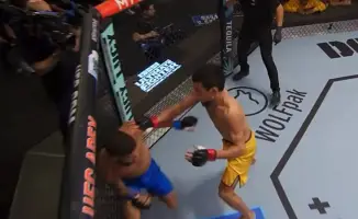 Казахстанец жестко нокаутировал соперника в бою за путевку в UFC