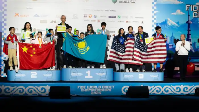 Казахстанские юные шахматисты завоевали титулы чемпионов мира на Чемпионате мира 2025 года в Алматы