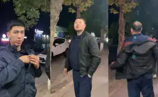 Шымкент: Полицейские и прохожий — кто кого досмотрит?