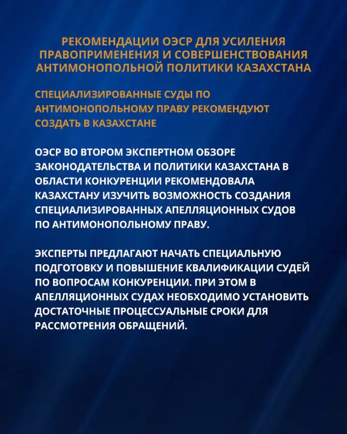 Усиление правоприменения антимонопольной политики в Казахстане рекомендации ОЭСР