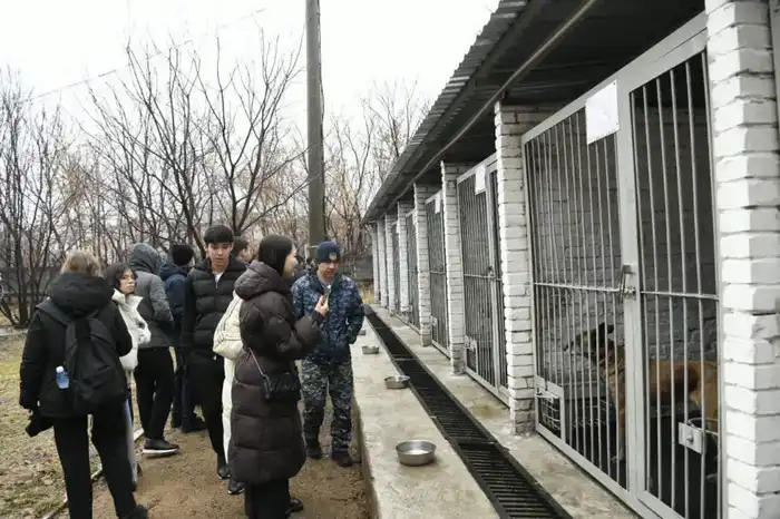 «Esirtkisiz Elorda»: в Астане студентов обучили тонкостям кинологической службы (3)