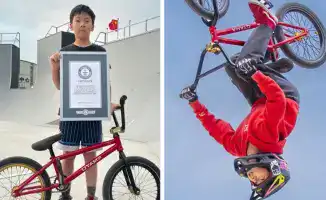 11-летний Лю Хаорань из Китая установил рекорд за самый высокий прыжок с задним сальто