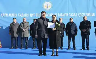 Газ поступил в село Дур Онгар Кармакшинского района