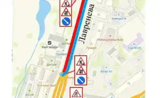 Ограничение движения на ул. Лавренева в Алматы
