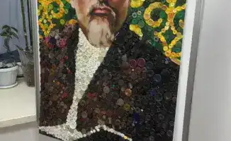 Создание портрета Абая из пуговиц в детском саду Астаны: развитие культурной идентичности у детей