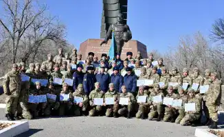 Церемония прощания с солдатами срочной службы в Алатау