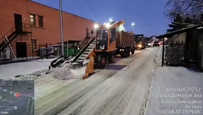 Более 1 200 единиц спецтехники вышли на уборку снега в Астане в ночную смену (5)