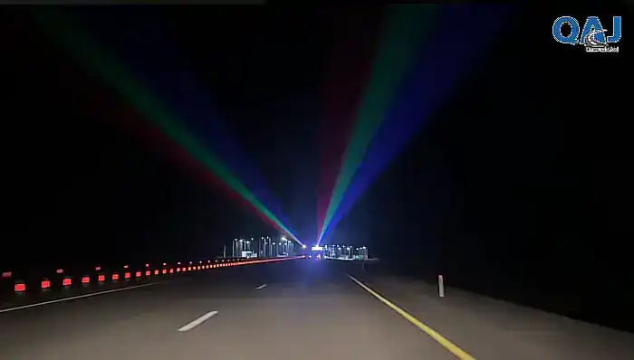 14 комплектов световых лазеров установили на участке автодороги Караганда – Балхаш (2)