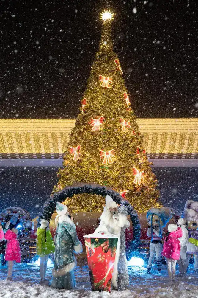 Алматы одновременно зажжет огни новогодних елок во всех районах (3)