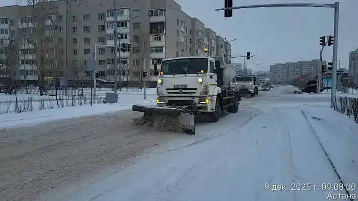 Более трех тысяч дорожных рабочих вышли на снегоуборочные работы в Астане (3)