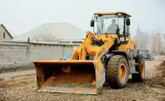 Работы по восстановлению улиц в Туркестане после прокладки канализационных сетей