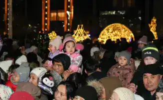 Туркестан встретил Новый год под сиянием главной елки