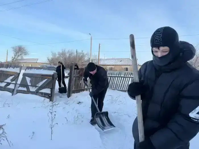 Молодёжь Наурзумского района проявляет заботу о пожилых людях в зимний период