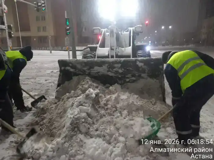 Более 3 000 дорожных рабочих и около 2 000 единиц спецтехники заняты в снегоуборочных работах в Астане (3)