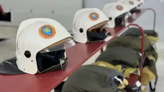 Открытие добровольного пункта пожаротушения в Казахстане