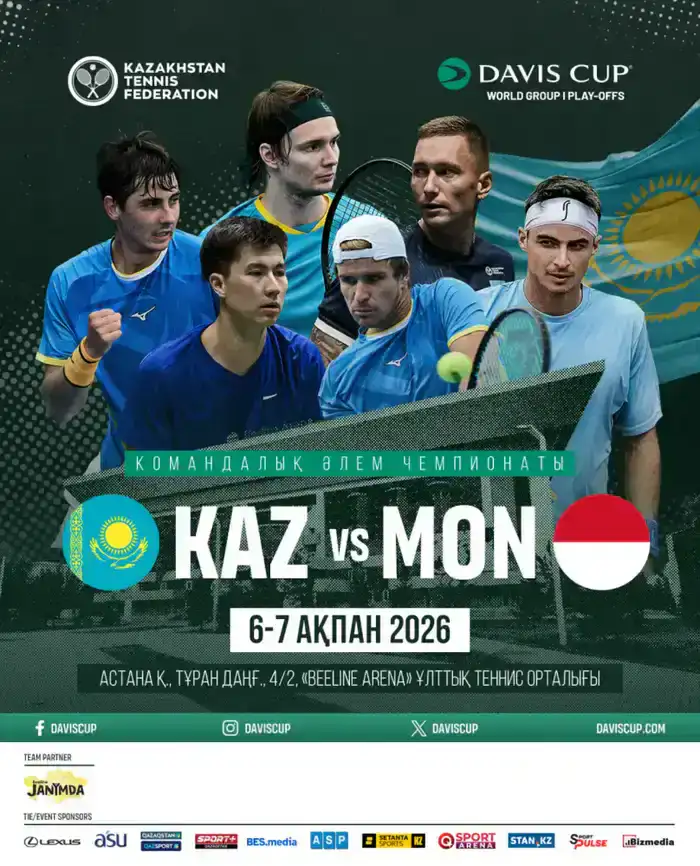 Теннисный дуэль: Казахстан против Монако в Астане!