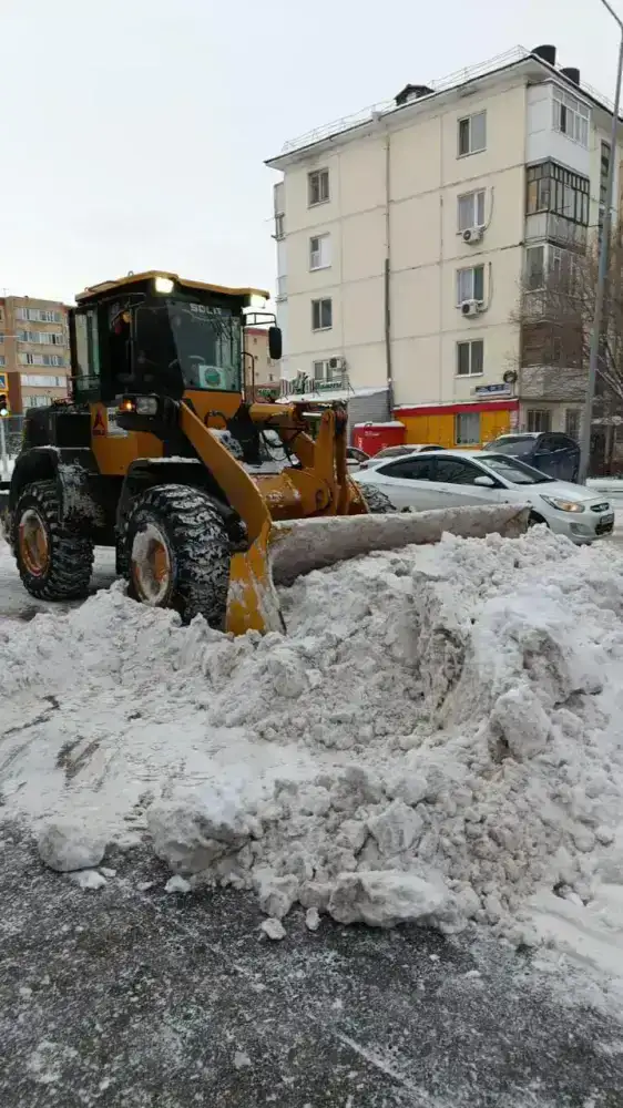 Более 1 500 единиц спецтехники задействовали в снегоуборочных работах в Астане ночью (3)