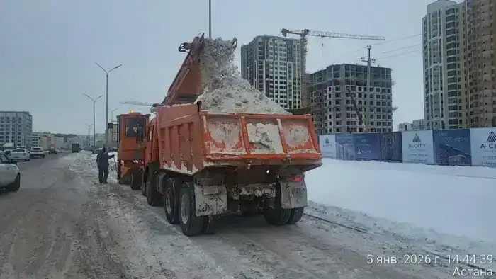 В Астане работают свыше 3 тысяч рабочих и более 1800 единиц техники для круглосуточной очистки улиц от снега