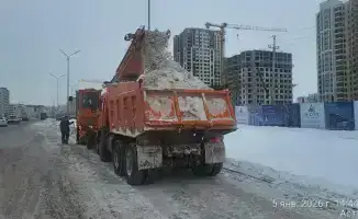 В Астане работают свыше 3 тысяч рабочих и более 1800 единиц техники для круглосуточной очистки улиц от снега