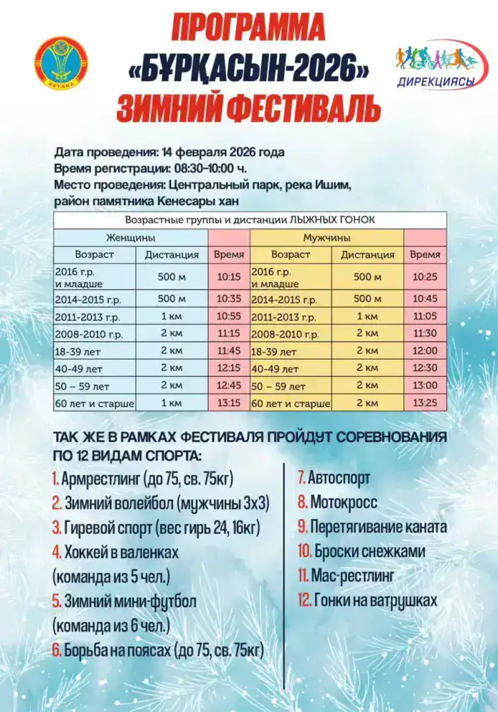 Зимняя симфония спорта: «Буркасын-2026» зазвучит в Астане в эту субботу