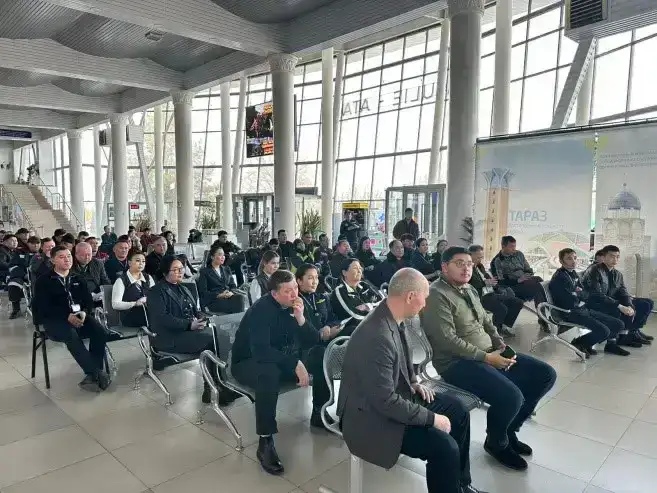 В международном аэропорту «Аулие Ата» г.Тараз проведено занятие по безопасности (3)