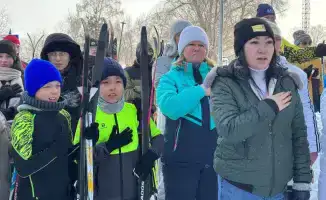 Лыжный забег в Акмолинске в поддержку Олимпиады