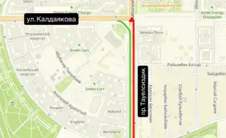 Закрытие участка проспекта Тәуелсіздік в Астане из-за работ