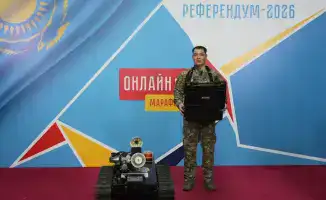 На республиканском онлайн-марафоне представили робот-пожарный МЧС Казахстана для эффективного тушения пожаров