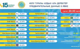 Высокая явка избирателей в Кызылординской области на референдуме: 93,04% голосов