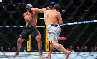 Казахстанский военнослужащий Дияр Нургожай одерживает победу на UFC 326 в Лас-Вегасе