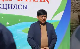 Субботник на роднике Көзді ата в Ордабасинском районе Туркестана