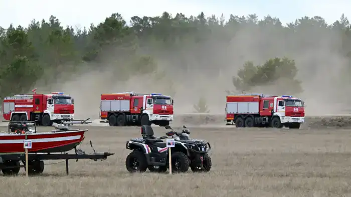 В области Абай проведены учения по тушению условного лесного пожара с применением современных технологий (4)