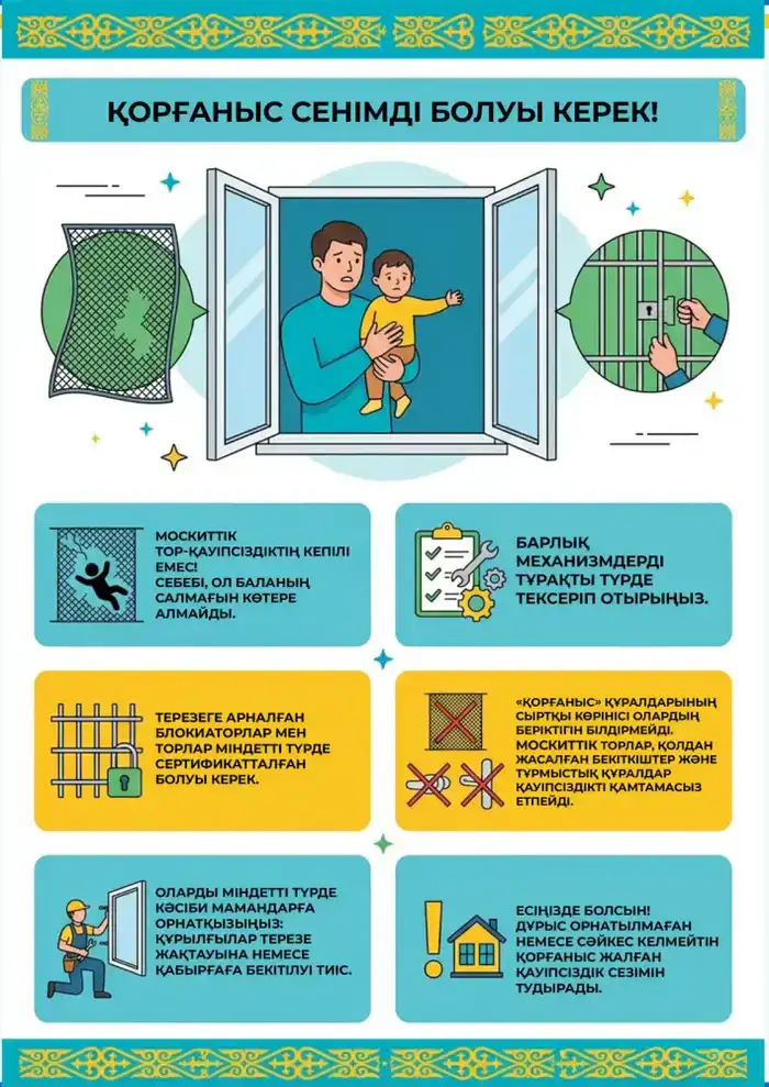 В Казахстане стартовала республиканская кампания «Окно - SAFE» для защиты детей от выпадения из окон (4)