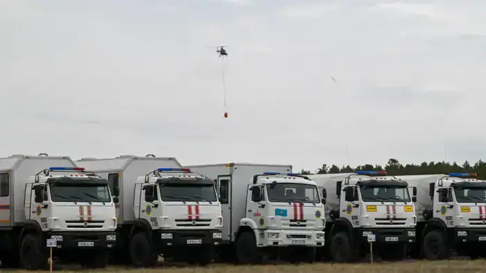 В области Абай проведены учения по тушению условного лесного пожара с применением современных технологий (9)