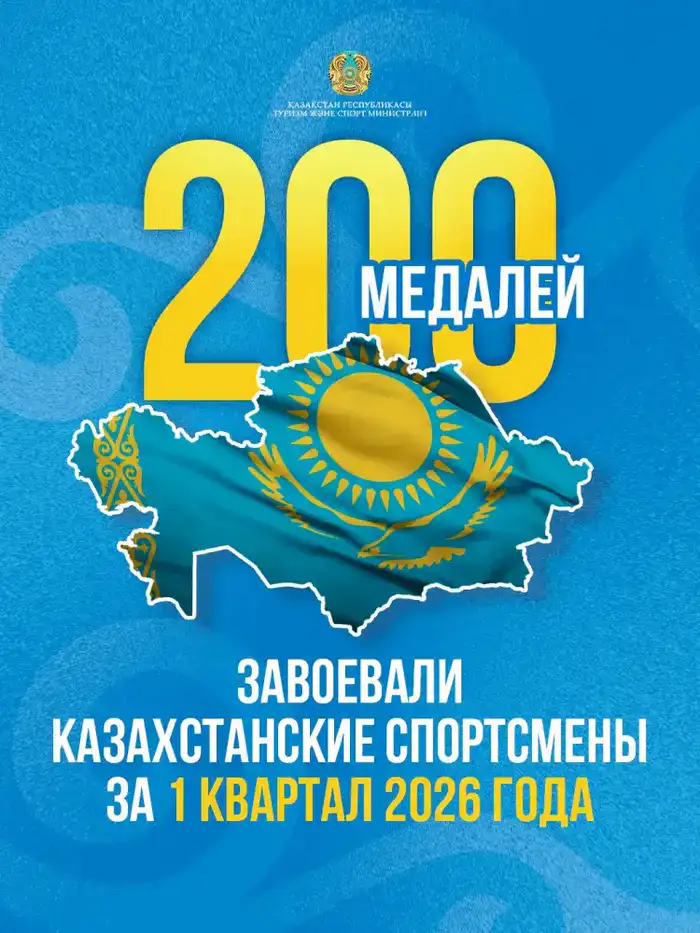 Казахстанские спортсмены завоевали 200 медалей в I квартале 2026 года