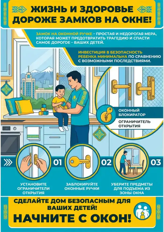 В Казахстане стартовала республиканская кампания «Окно - SAFE» для защиты детей от выпадения из окон (10)