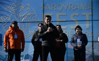 International Tourists Gather for the 'Sarqyrama Fest' at the Picturesque Wolf Waterfall in Kazakhstan's Aktobe Region