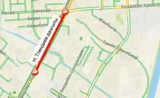 В Астане с 3 по 15 мая частично закроют участок проспекта Н. Тлендиева из-за ремонта