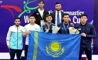 Казахстанец Эмиль Ахмеджанов завоевал золотую медаль на турнире в Узбекистане в вольных упражнениях Кубка вызова по спортивной гимнастике