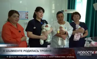 Шымкент: врачи празднуют появление тройни на 32-й неделе