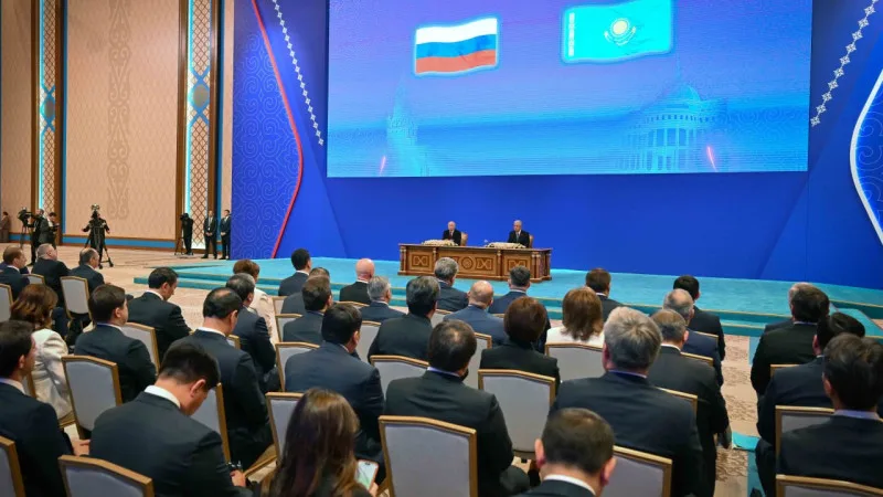 Токаев и Путин обсудили ключевые вопросы сотрудничества на брифинге в Астане